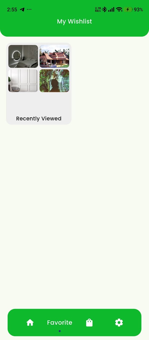 Indian Hotels wishlist screen