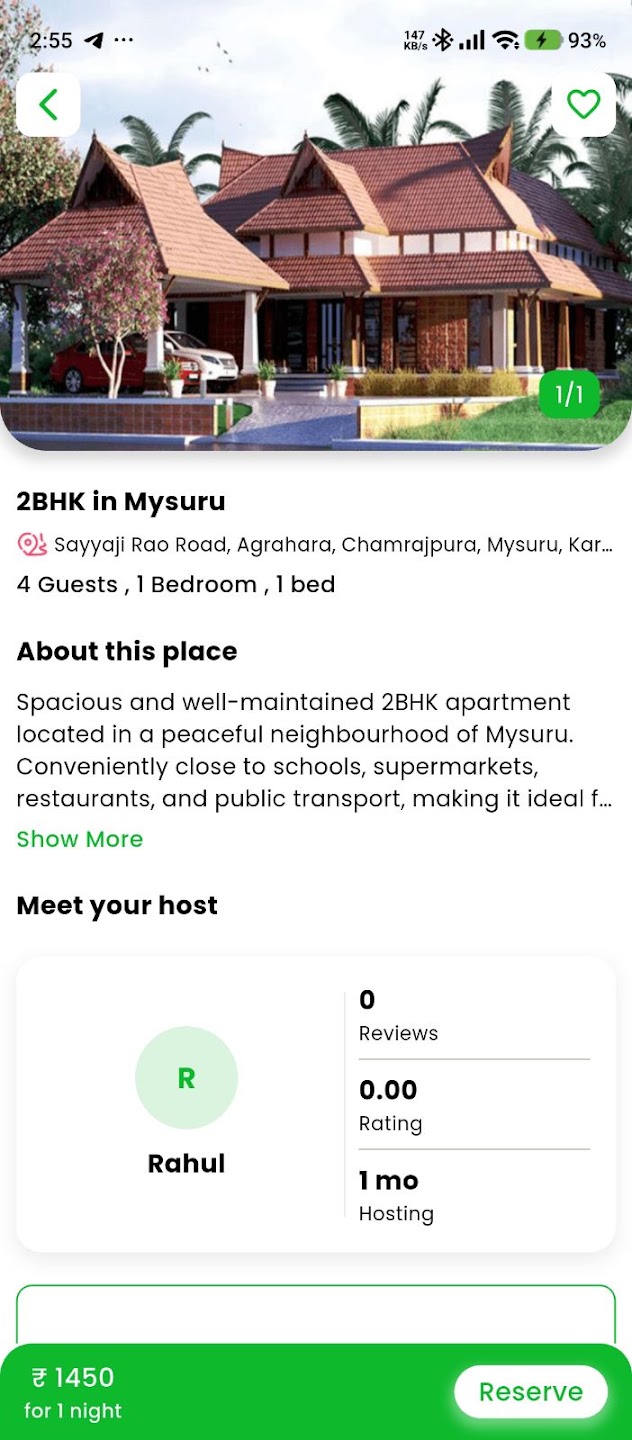 Indian Hotels wishlist screen